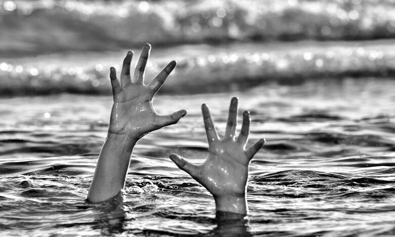 Representational Image of man drowning
