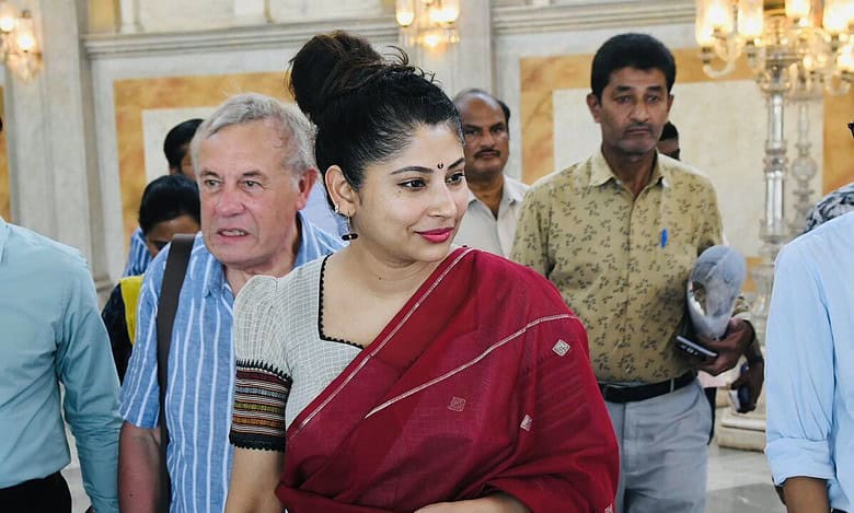IAS officer Smita Sabharwal at Chowmahalla Palace.