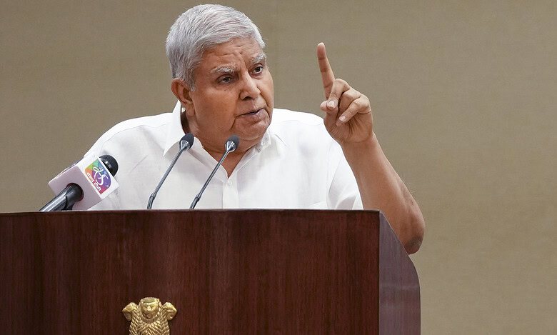 Jagdeep Dhankhar addressing a ceremony