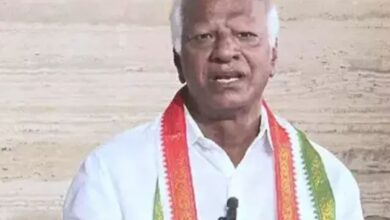 The image displays BRS Station Ghanpur MLA Kadiyam Srihari addressing media. April 12, 2025.