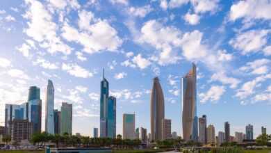 Kuwait City in cloudy day.