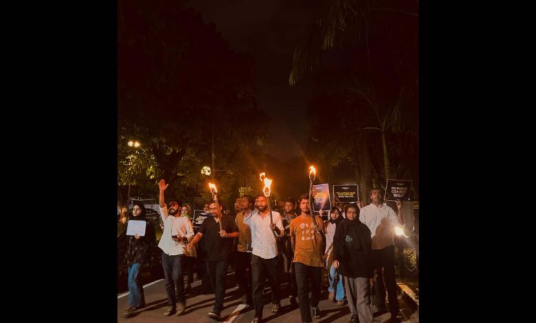 Students hold protest march at EFLU