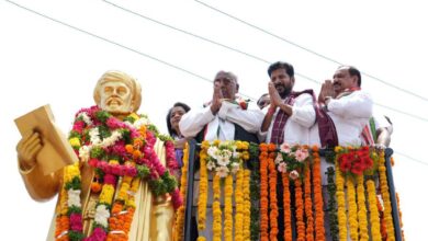 Telangana CM Revanth Reddy and others at Amberpet