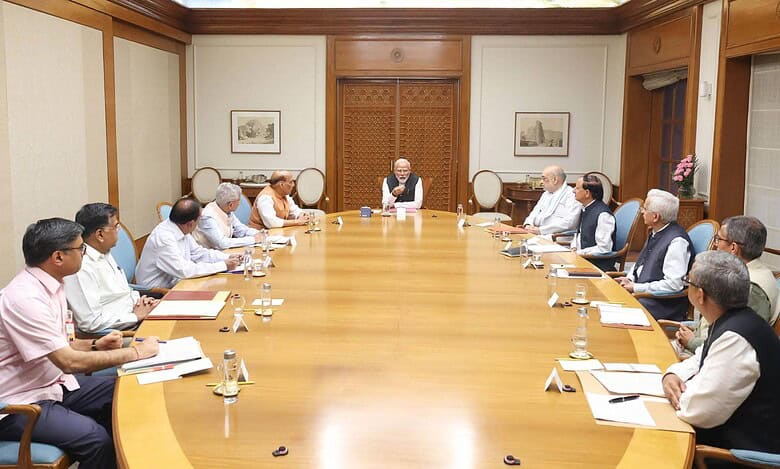 Prime Minister Narendra Modi chairs meeting of Cabinet Committee on Security (CCS). Union HM Amit Shah, Defence Minister Rajnath Singh, EAM Dr S Jaishankar and others officials are present.