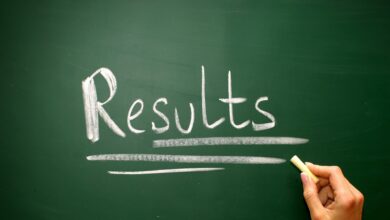 Representational Image of results written on the chalk board for Telangana SSC exam results 2025 story