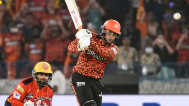 SRH Abhishek Sharma plays a shot during an IPL 2025