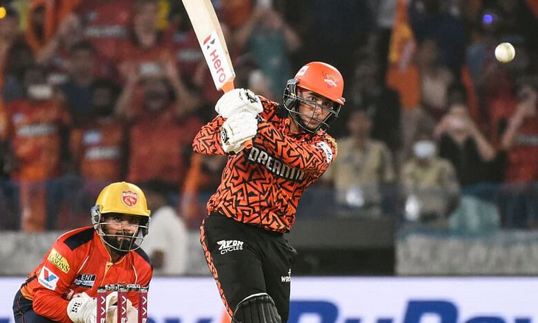 SRH Abhishek Sharma plays a shot during an IPL 2025