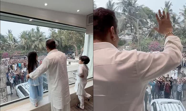Salman Khan greets Eid crowd from safe balcony in Mumbai