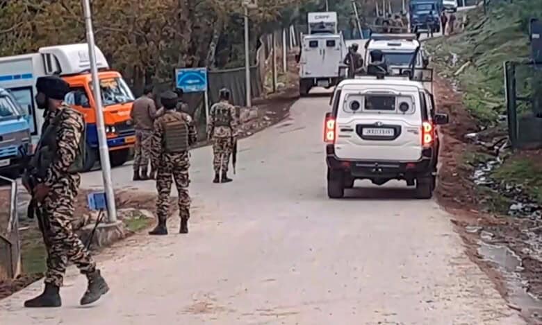 Security forces personnel during a search operation in Bisaran forest area a day after a terrorist attack in Pahalgam, Anantnag, J & K, Wednesday, April 23, 2025. (PTI Photo)