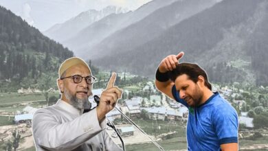 Shahid Afridi Asaduddin Owaisi in the background of Pahalgam valley