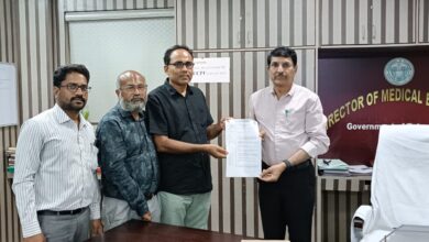 The image shows representatives of TTGDA representing their issues to the Director of Medical Education on Saturday, April 26.