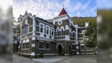 The image displays a building called the Uttarakhand High Court. April 13, 2025