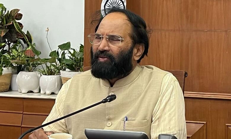 The image displays a picture of Telangana irrigation and civil supplies minister N Uttam Kumar Reddy. April 13, 2025