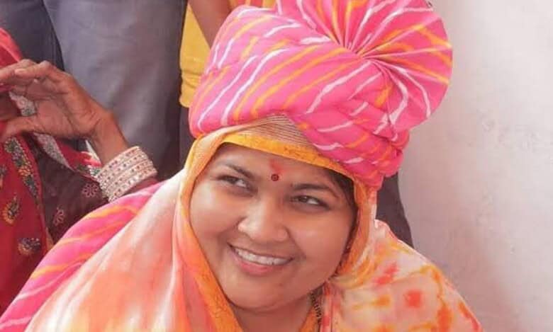 The image displays a picture of Congress MLA Indira Meena. April 14, 2025