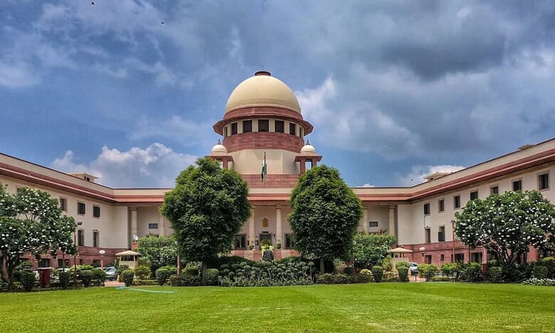 The image displays a picture of Supreme Court of India. April 16, 2025