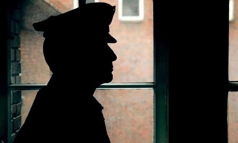 The image displays a representational image of police