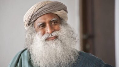 The image displays the picture of Isha Foundation founder and spiritual leader Sadhguru Jaggi Vasudev