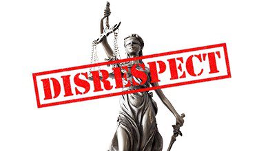 The image shows judiciary symbol