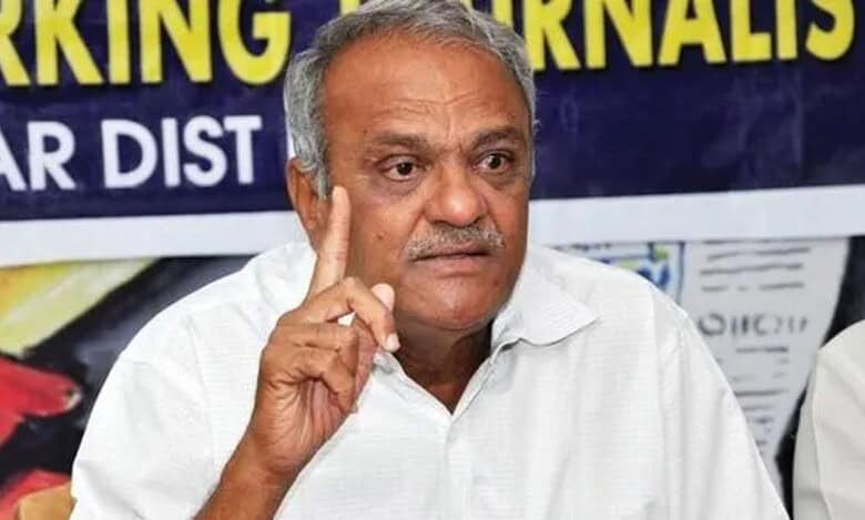 The image displays a picture of CPI national secretary K Narayana. April 21, 2025