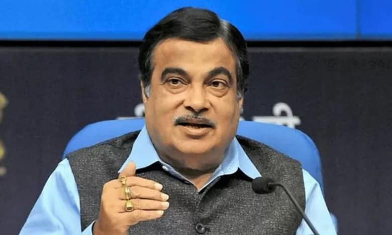 The image shows a picture of Union road and transport minister Nitin Gadkari. April 22, 2025