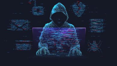 The image displays a picture of a representational image of cybercrime.