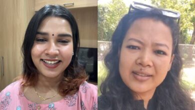 The first image displays the picture of social media political commentators Shamita Yadav, known as ‘Ranting Gola’ while the second image is the picture of Dr Madri Kakoti, also known as ‘Dr Medusa’ (right)
