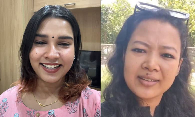 The first image displays the picture of social media political commentators Shamita Yadav, known as ‘Ranting Gola’ while the second image is the picture of Dr Madri Kakoti, also known as ‘Dr Medusa’ (right)