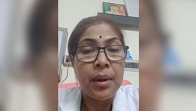 The image displays a picture of a woman who is a Kolkata based doctor