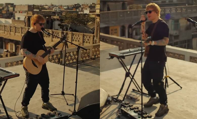 Ed Sheeran sings 'Azizam' from the rooftops of old Delhi