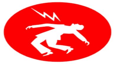 A representational image ofa person getting electrocuted