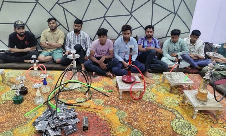 Illegal hookah parlour in Hyderabad