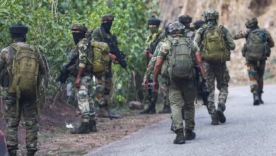 Indian Army personnel conduct search operation.