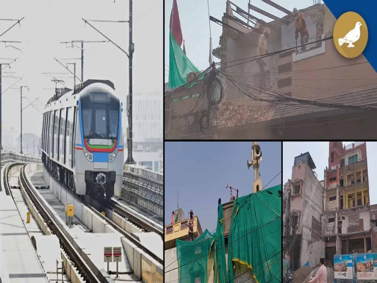 Demolitions of properties for metro rail in Old City of Hyderabad.