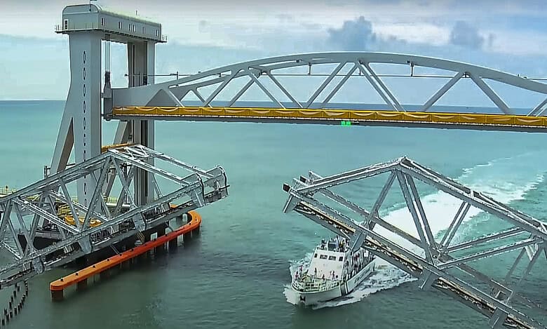 Inauguration of Pamban Sea Bridge in TN