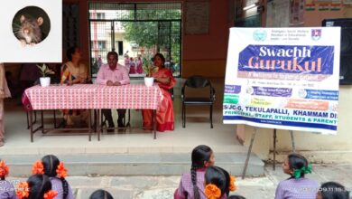 The image shows Swachh Gurukul drive held at Telangana Social Welfare Residential School and Junior College for Girls , Tekulapally, in September 2022.