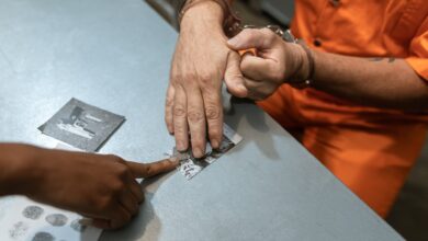 Representational image of fingerprinting procedure following an arrest