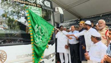 Amer Ali Khan flags off Haj caravan from Telangana.