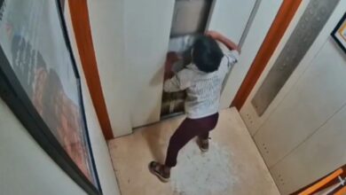 Boy seen attempting to forcefully open lift doors in Ghaziabad