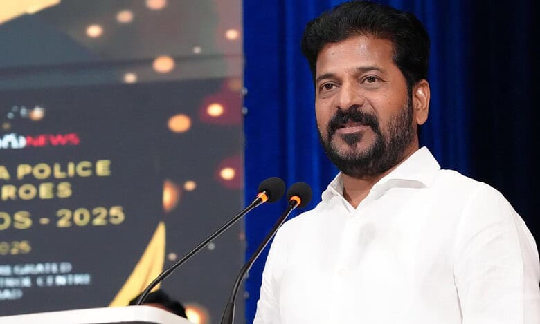 The image shows Telangana CM Revanth Reddy appealing to the employees' unions not to agitate with their demands, at an event on Monday, May 5.