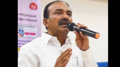 File Photo: Etala Rajendra addresses a gathering
