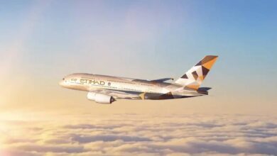 Etihad Airways plane in air