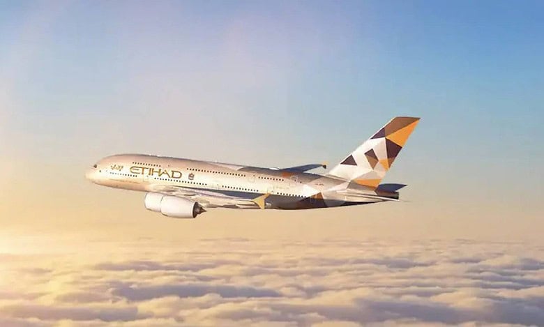 Etihad Airways plane in air