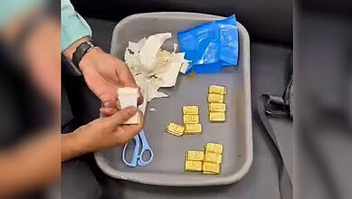 DRI inspects gold bars seized at Hyderabad airport