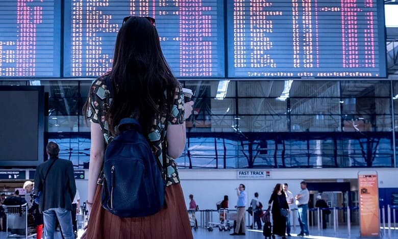 Representational photo of passenger checking cancellation of flights at Hyderabad airport.