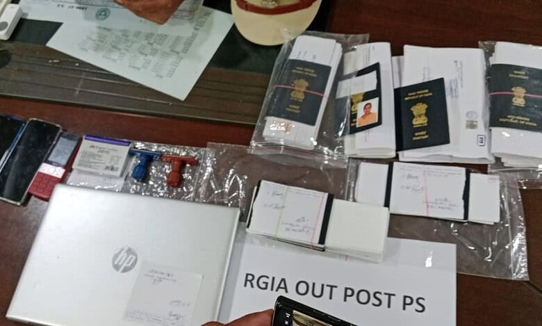 Photos of items seized in Passport, visa forgery racket busted in Hyderabad
