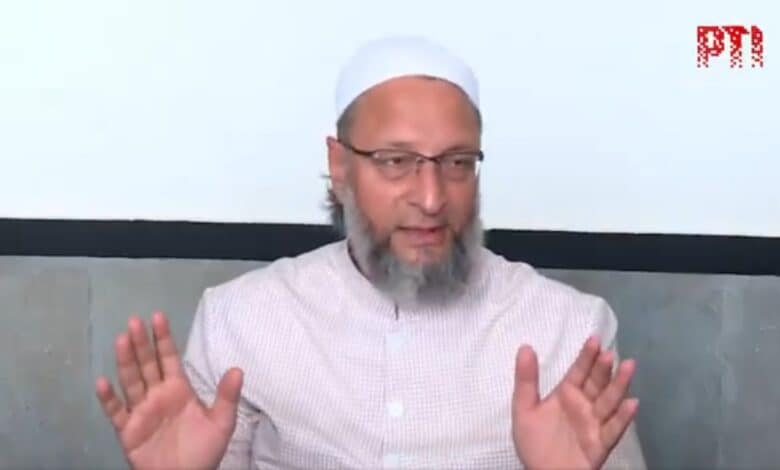 Hyderabad MP Asaduddin Owaisi addresses the media at Darussalaam