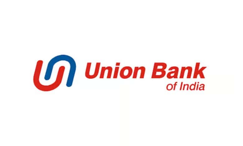 Logo of Union Bank of India featuring a red and blue interlinked 'U' symbol with the bank name written in red and blue text."