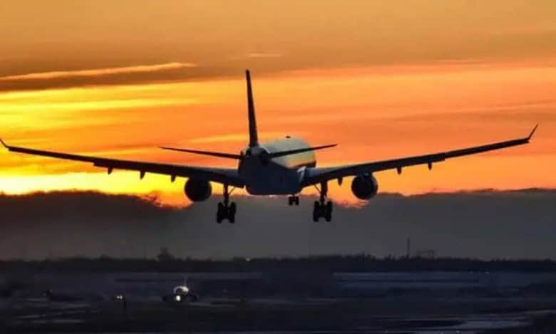 An Image of a plane taking off