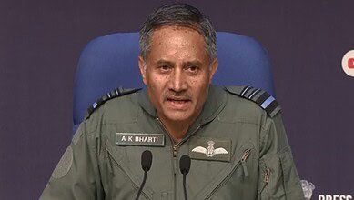 The image displays a picture of Air Marshal AK Bharti