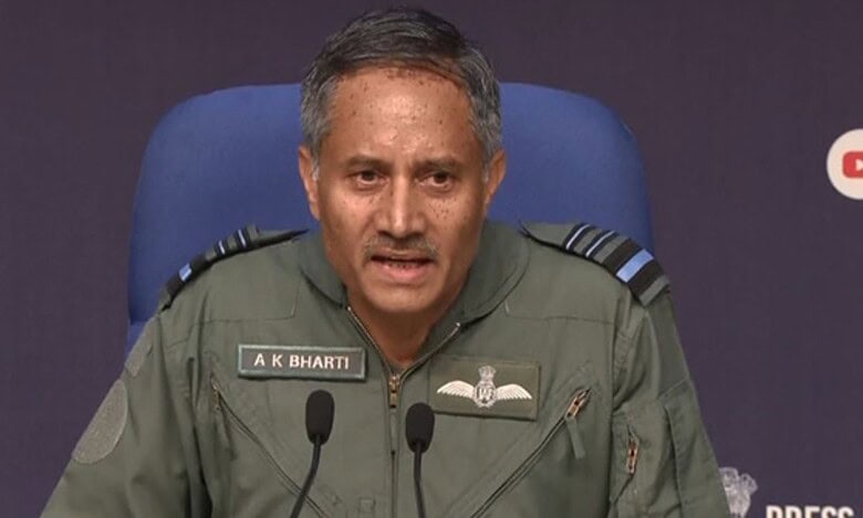 The image displays a picture of Air Marshal AK Bharti